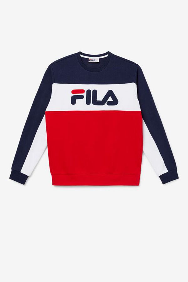 Fila Lesner Fleece Crew Men's Sweatshirts - Red,NZ 462-80574